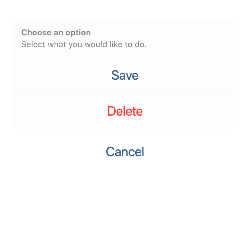 CupertinoActionSheet